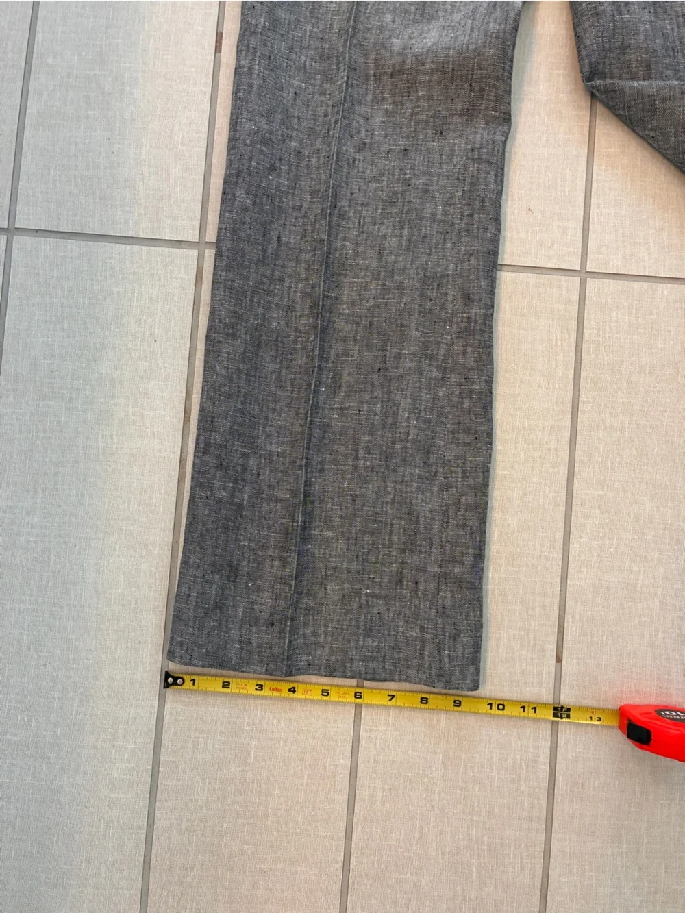 Banana Republic Heather Gray Linen Wide Leg CropTrousers